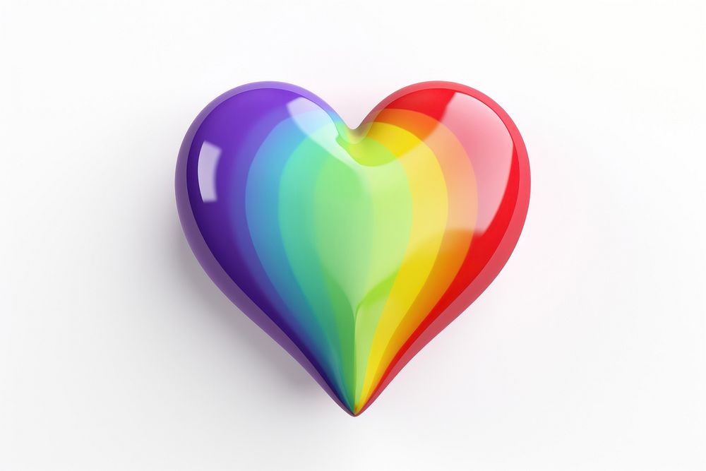 Rainbow heart white background creativity spectrum.