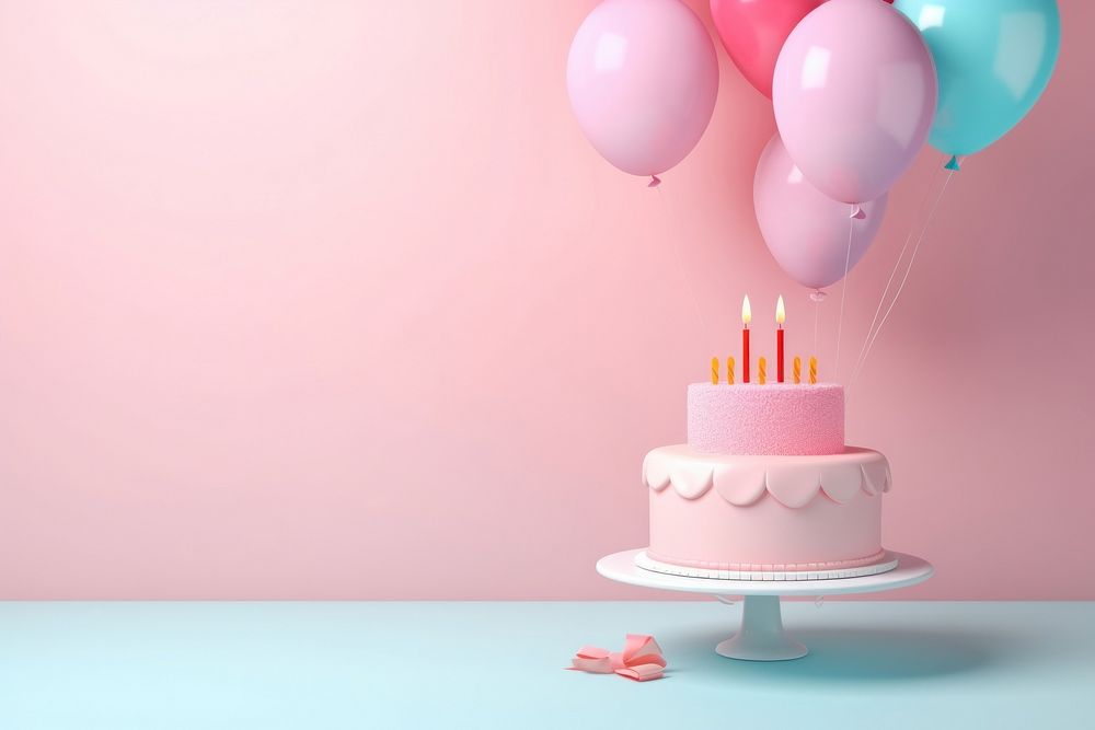 Happy birthday copy space template design cake dessert balloon.