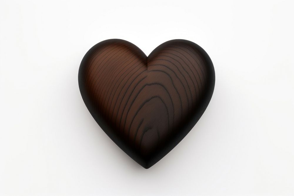 Black heart wood white background accessories.