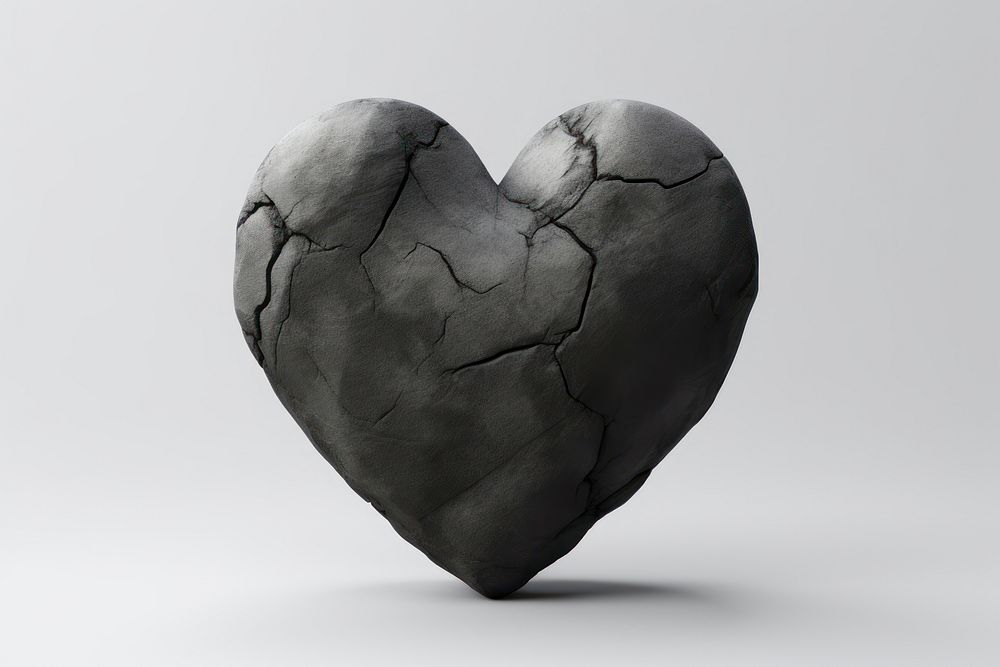 Black heart monochrome cracked broken.
