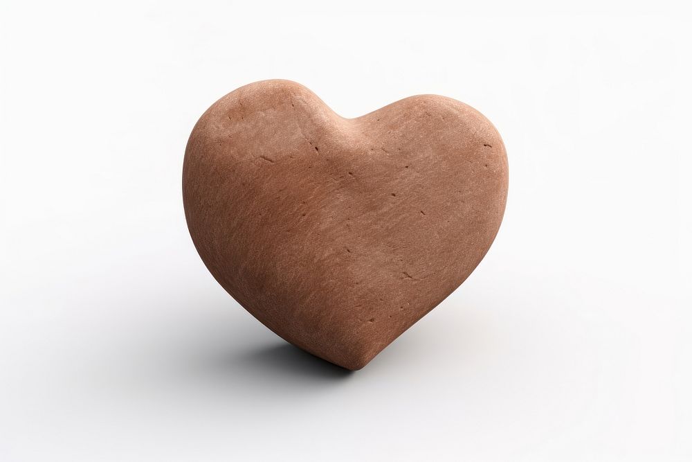 Brown heart white background symbol love.