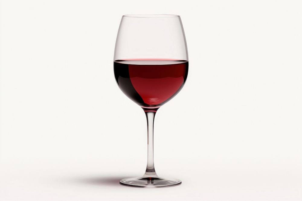 Glass of wine bottle drink white background.