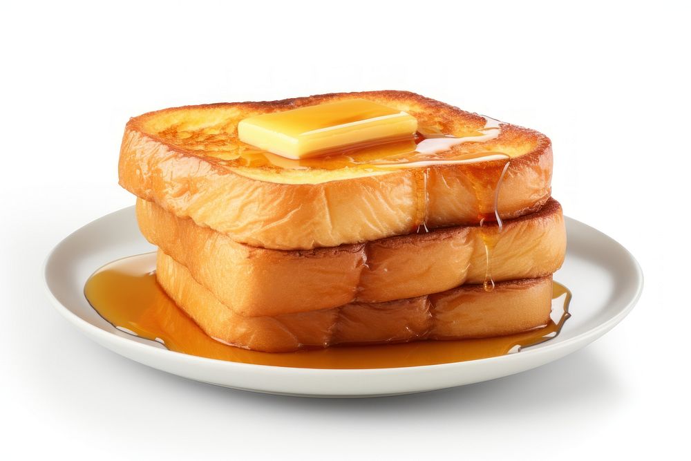 French toast bread plate food.