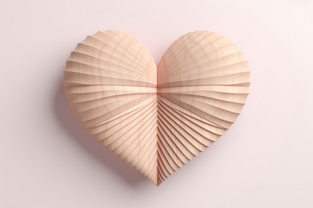 Heart shape pink wood pink background.