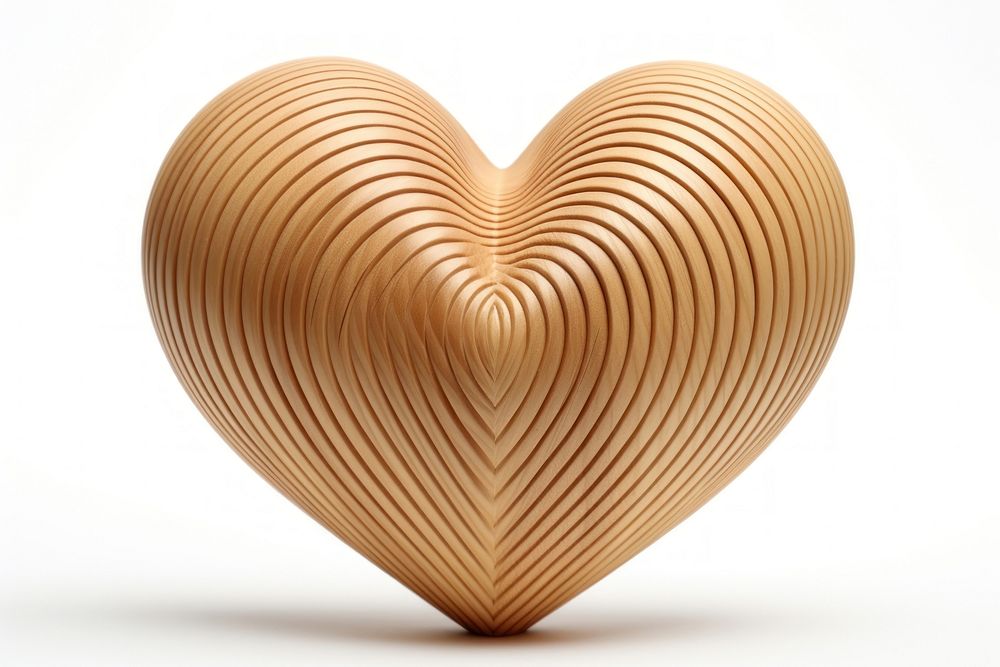 Heart shape wood white background pattern.