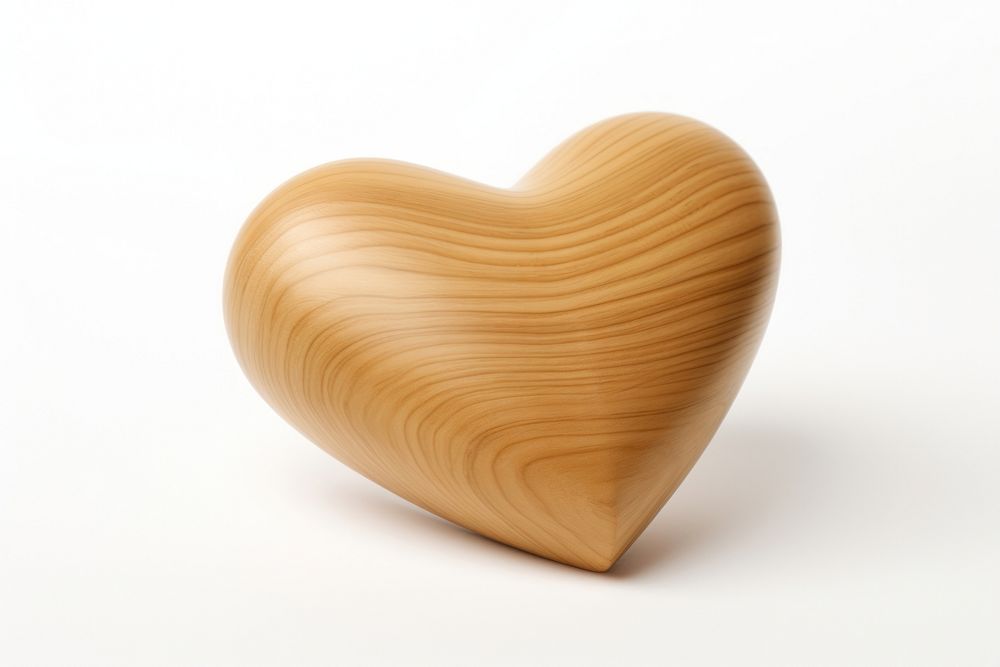 Heart shape wood white background simplicity.