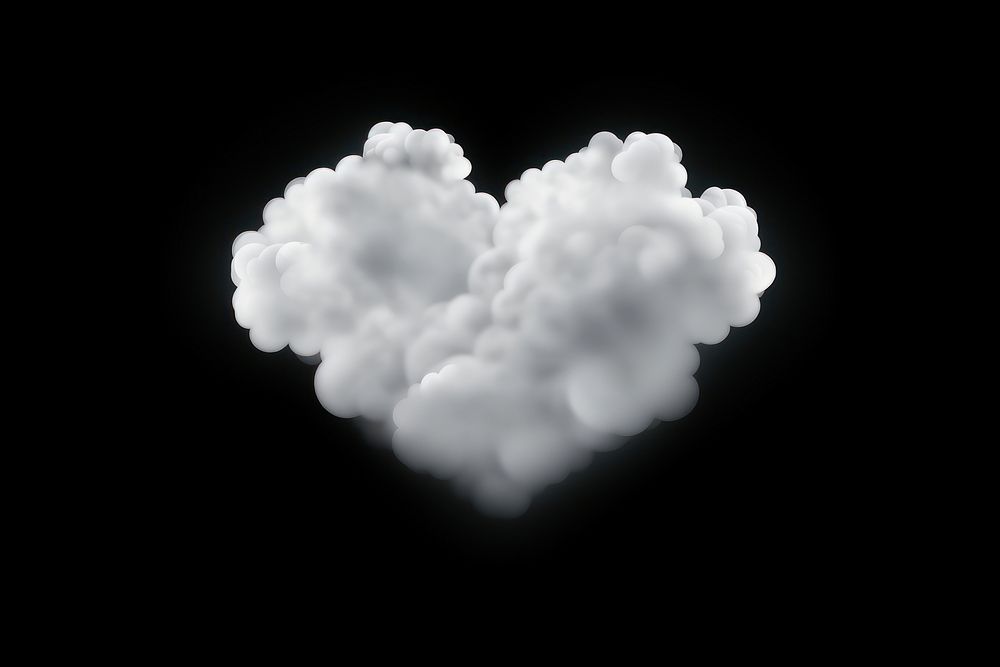 White heart cloud nature sky.