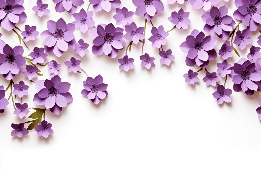 Violet flower floral border backgrounds blossom pattern.
