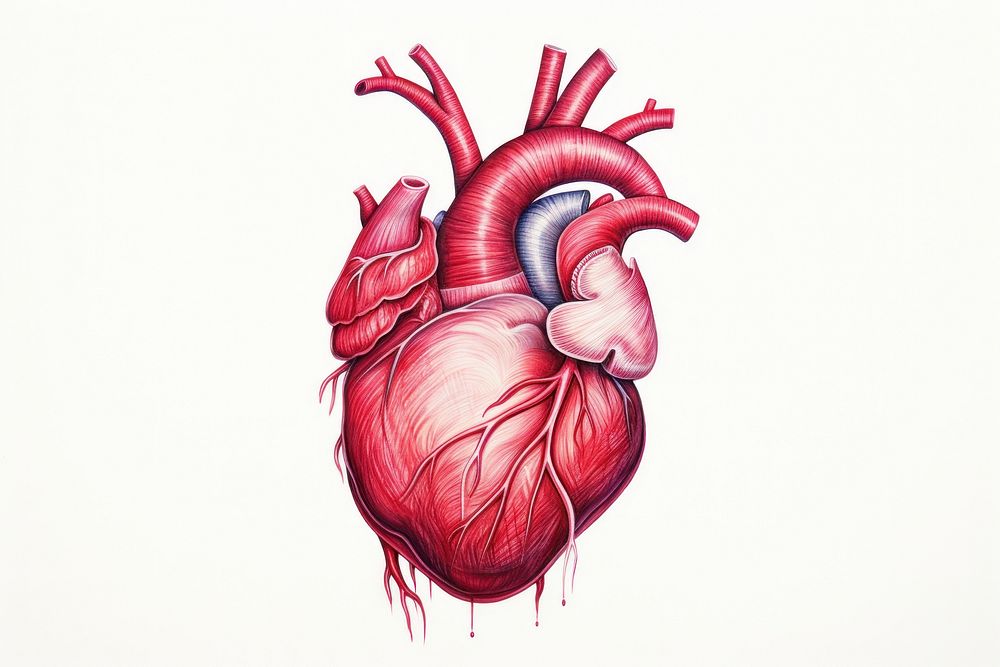 Heart shape drawing sketch illustrated.
