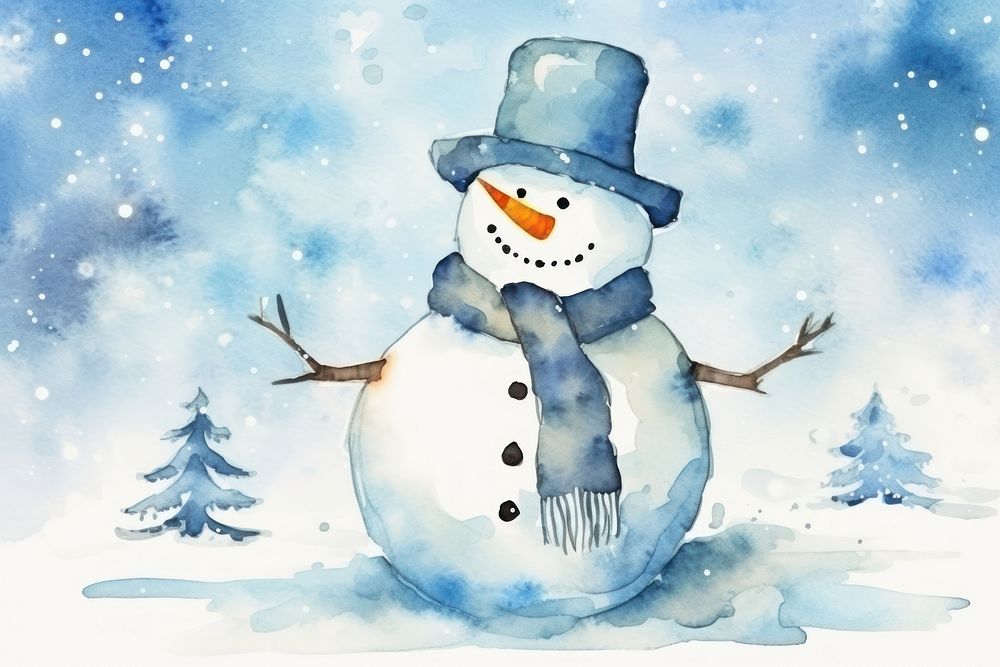 Background snowman winter anthropomorphic representation.