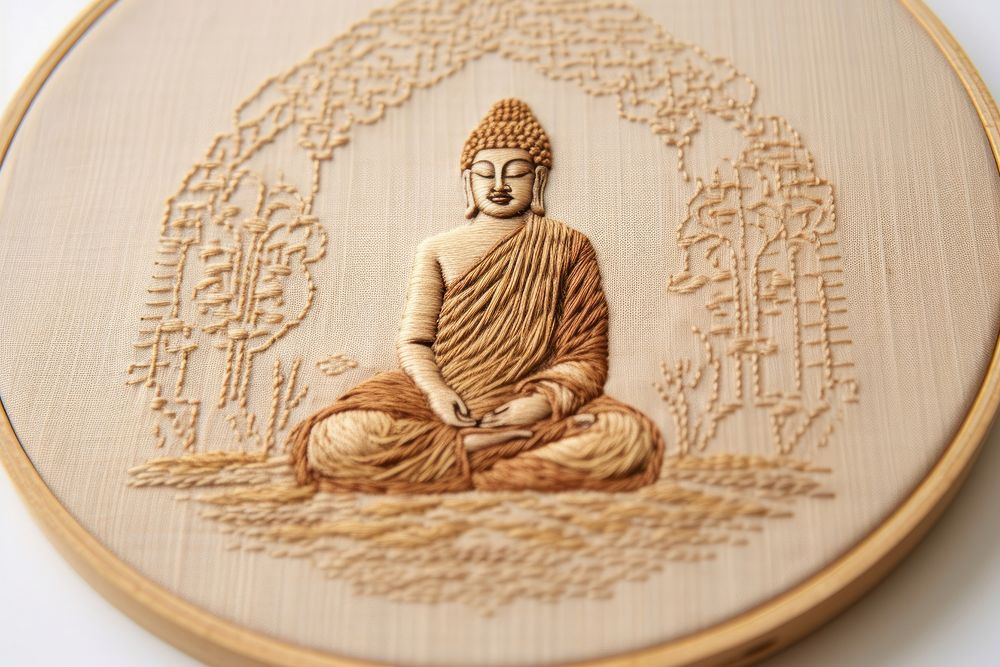 Thai Buddha embroidery pattern art.
