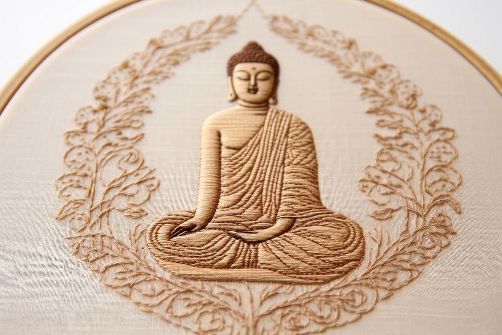 Thai Buddha embroidery pattern stitch.
