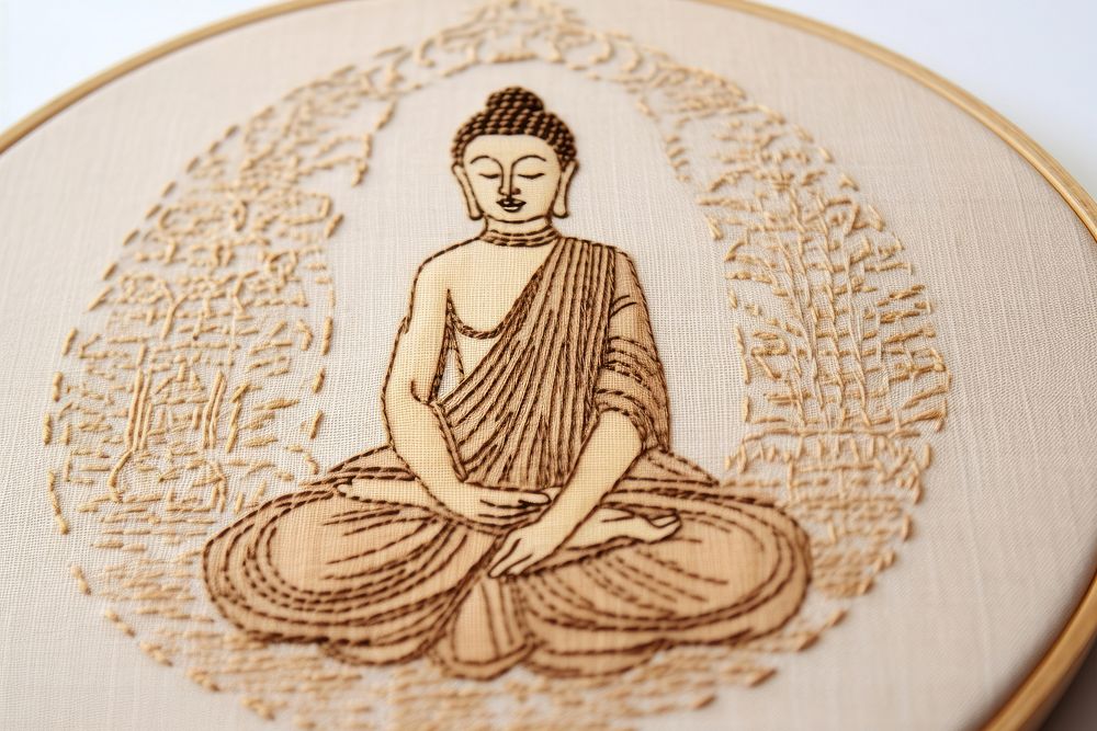 Thai Buddha embroidery pattern stitch.