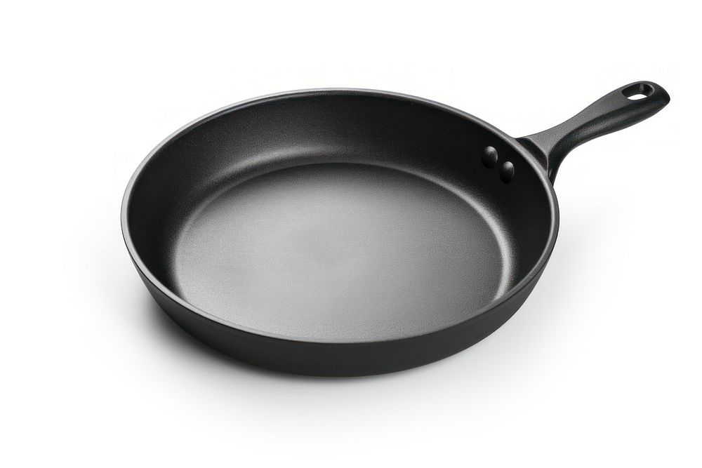 Black fry pan wok white background simplicity.