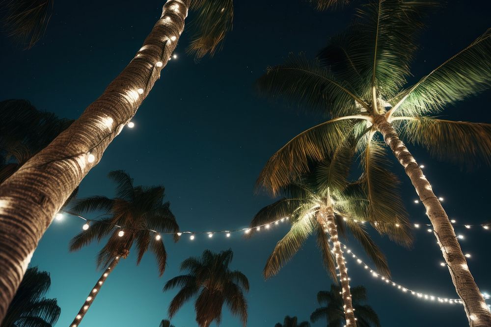 Palm trees outdoors lighting nature.