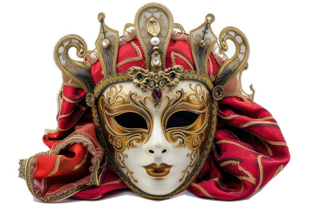 Carnival Venetian mask white background representation venetian mask.