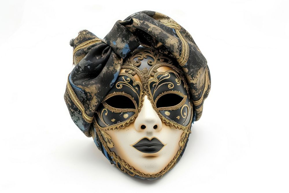 Carnival Venetian mask white background representation venetian mask.