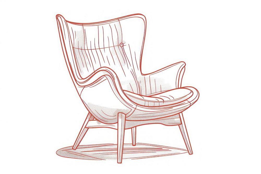 Furniture armchair drawing sketch.