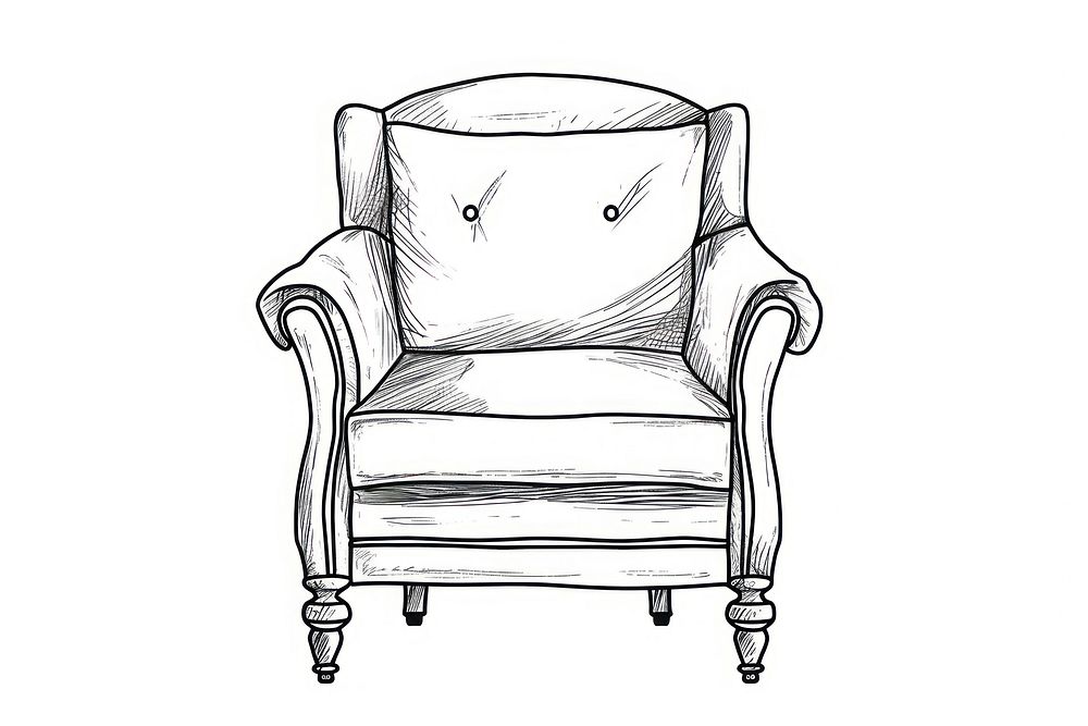 Furniture drawing sketch armchair.