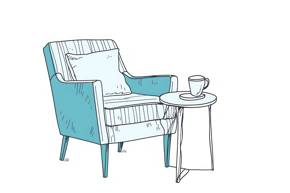 Furniture drawing sketch armchair.