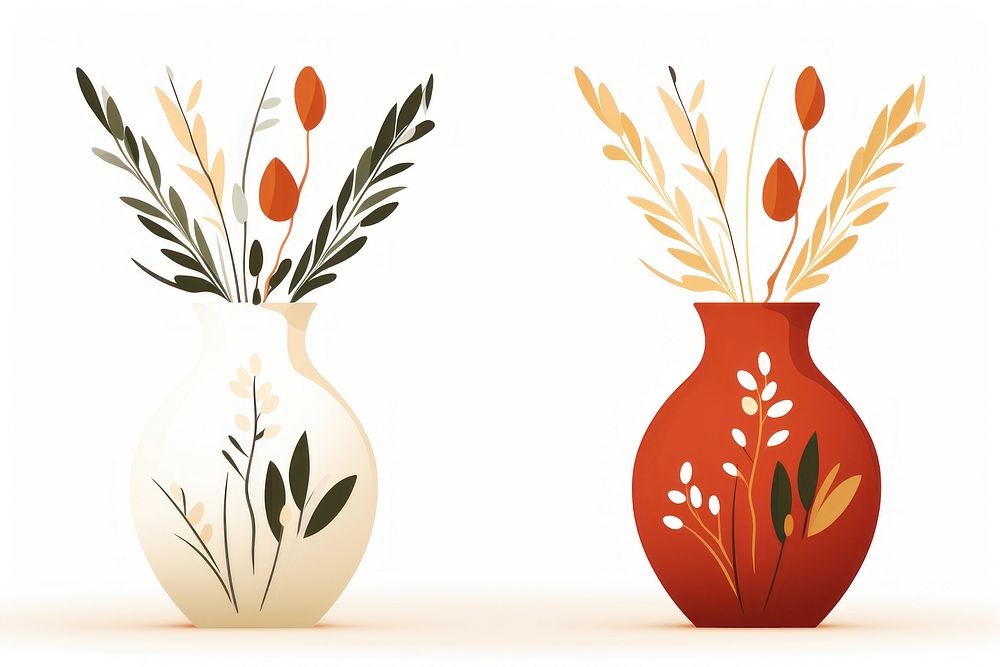 Flower vase pattern plant art.
