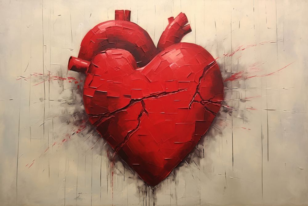 Heart shpart painting creativity cracked.