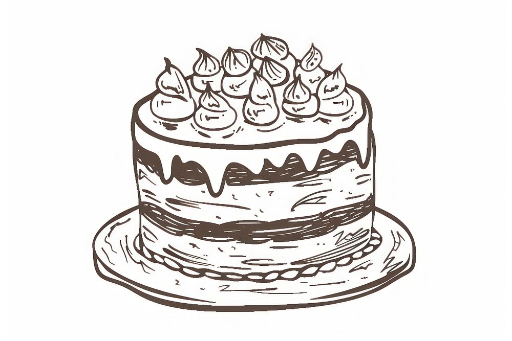 Cake cake dessert drawing.