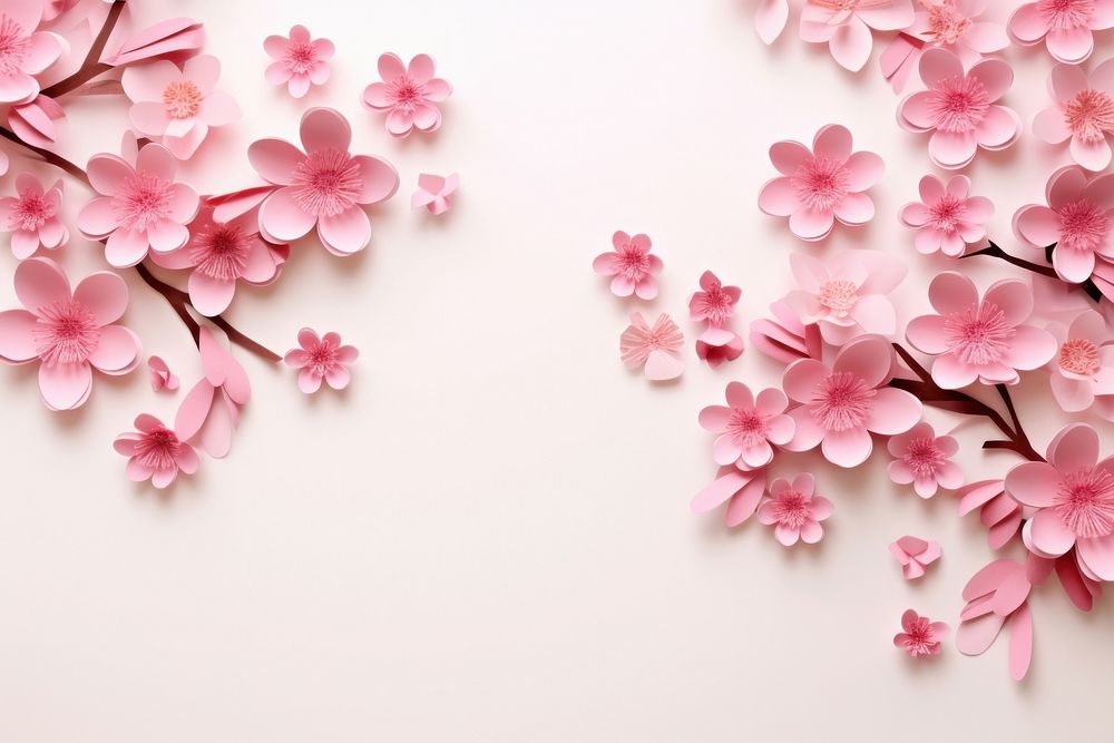 Cherry blossom floral border backgrounds flower petal.