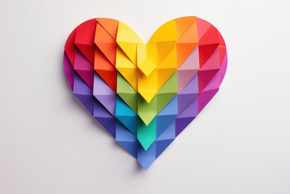 Rainbow heart creativity chandelier origami.