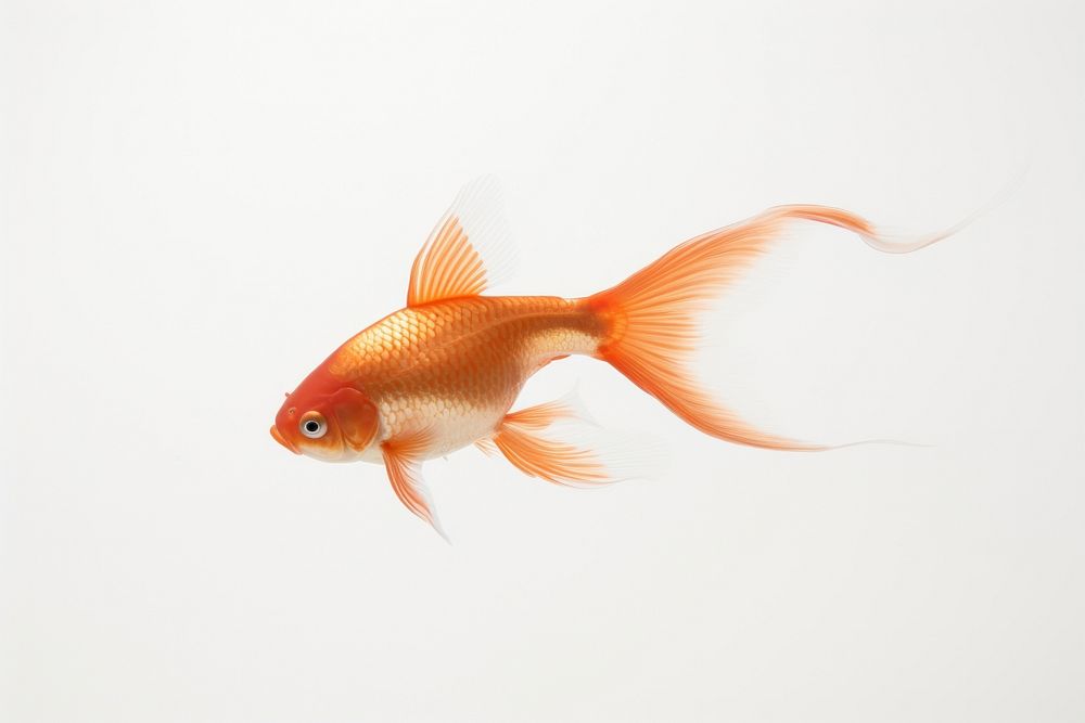 Koi fish goldfish animal white background.
