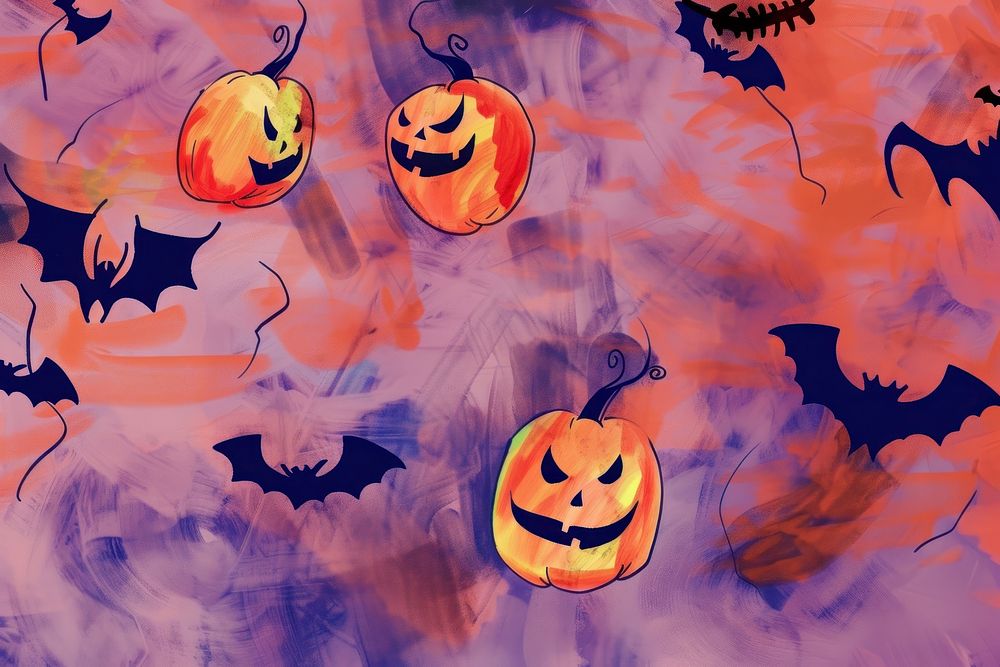 Cute halloween illustration anthropomorphic jack-o'-lantern backgrounds.