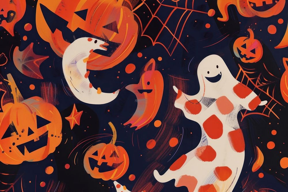 Cute halloween illustration anthropomorphic jack-o'-lantern representation.