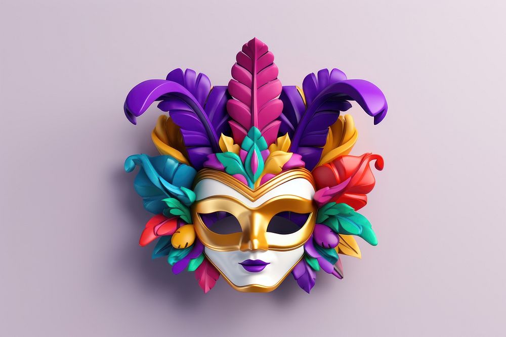 Mardi gras carnival purple mask.