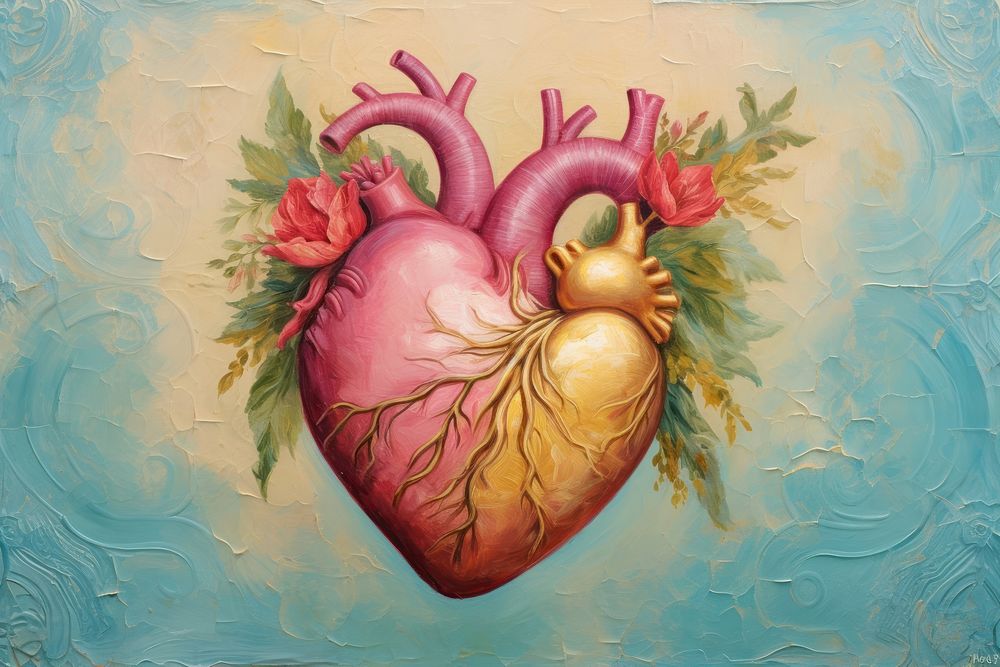 Painting art heart representation.