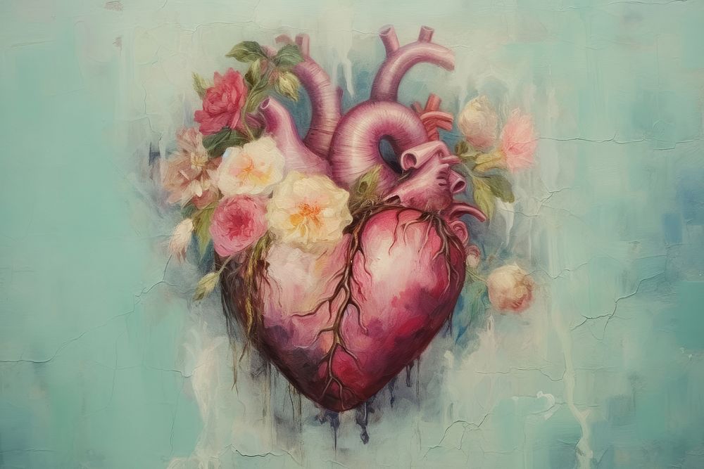 Painting art heart representation.