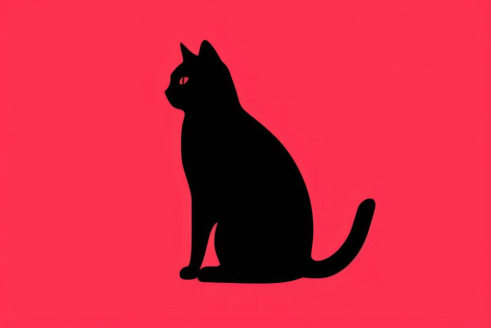 Cat in heart silhouette animal mammal.
