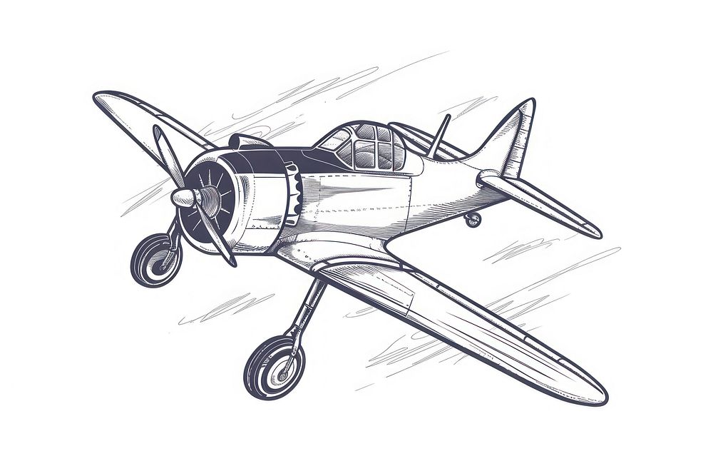 Flying Plane drawing sketch aircraft.