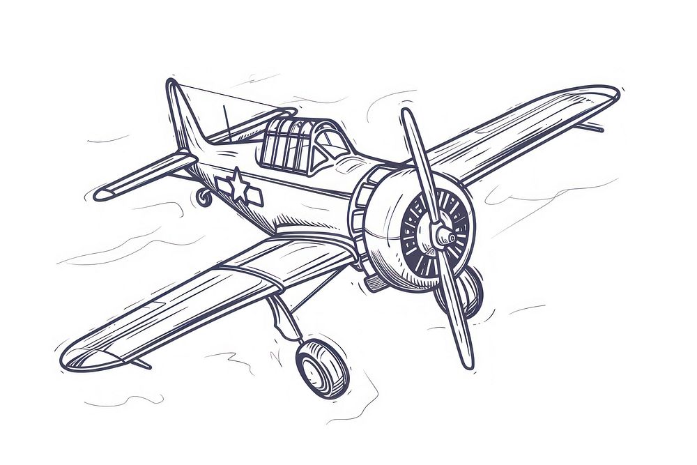 Flying Plane drawing sketch airplane.