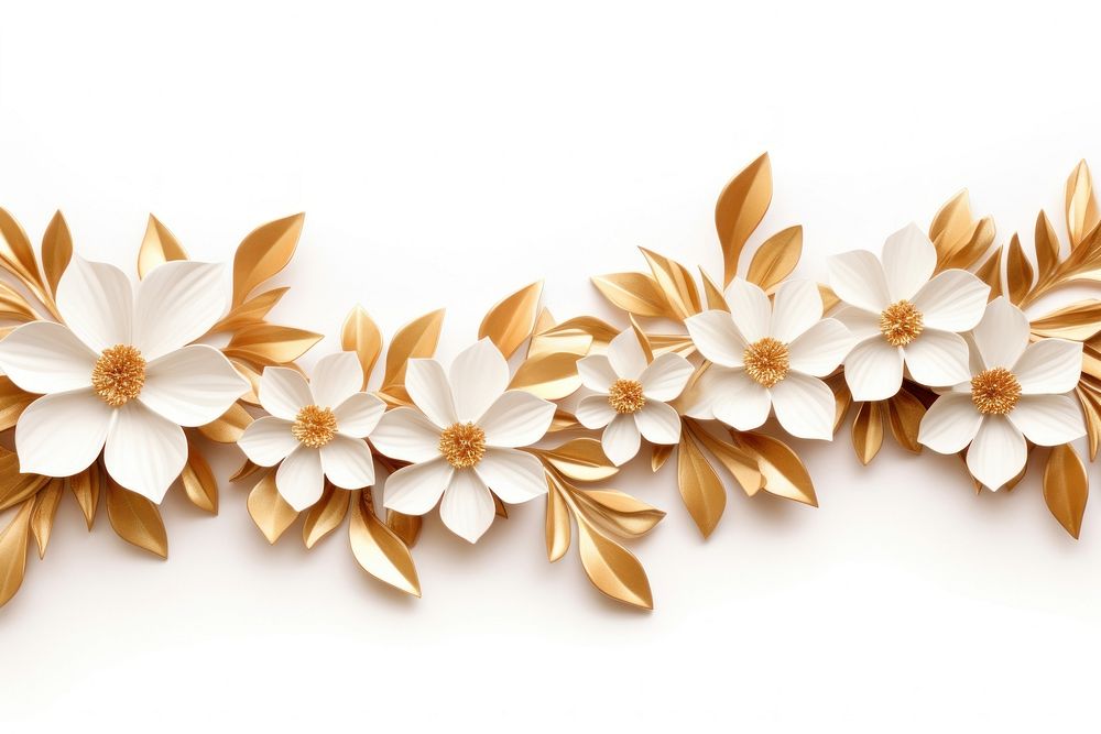 Gold flower floral border backgrounds jewelry plant.