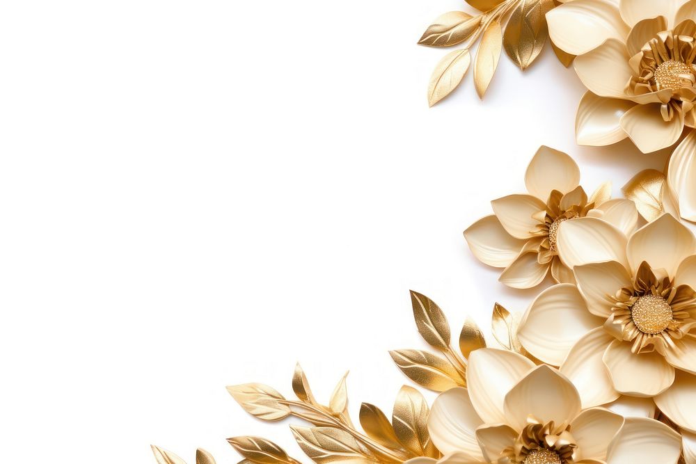 Gold flower floral border backgrounds jewelry pattern.