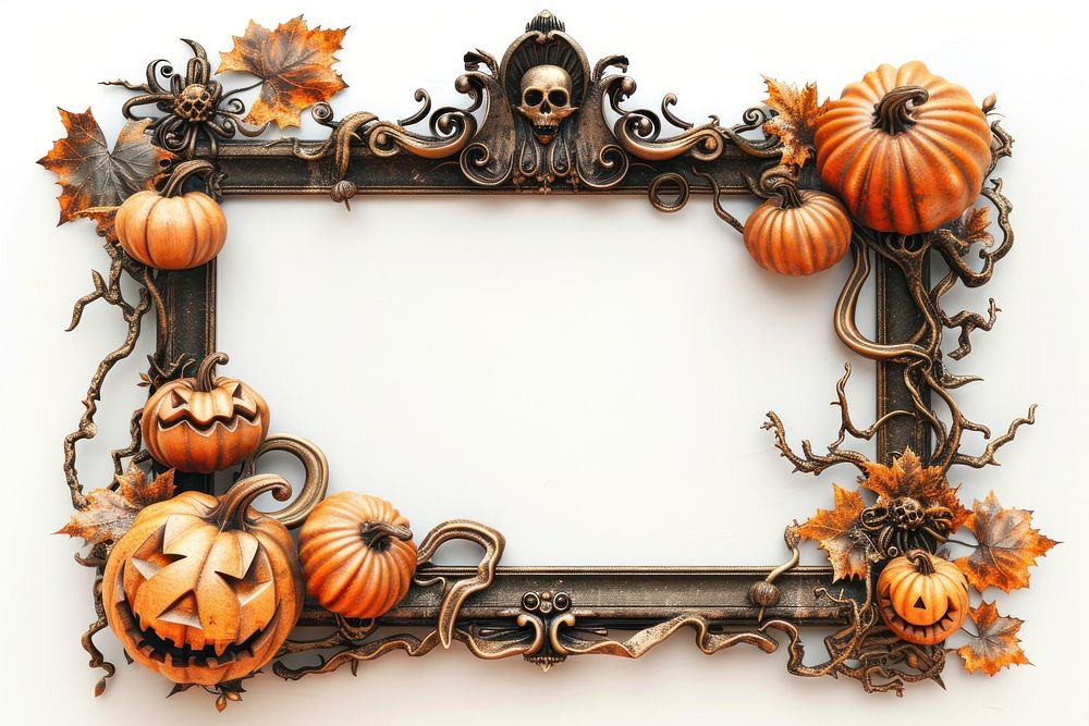 Halloween frame halloween pumpkin plant.