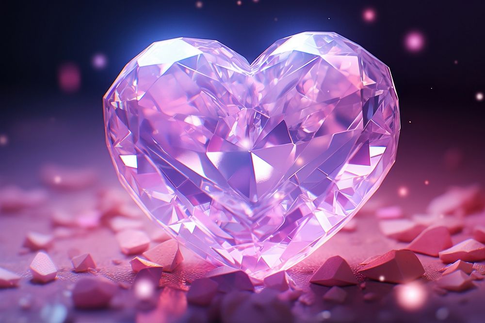 Heart crystal gemstone jewelry.