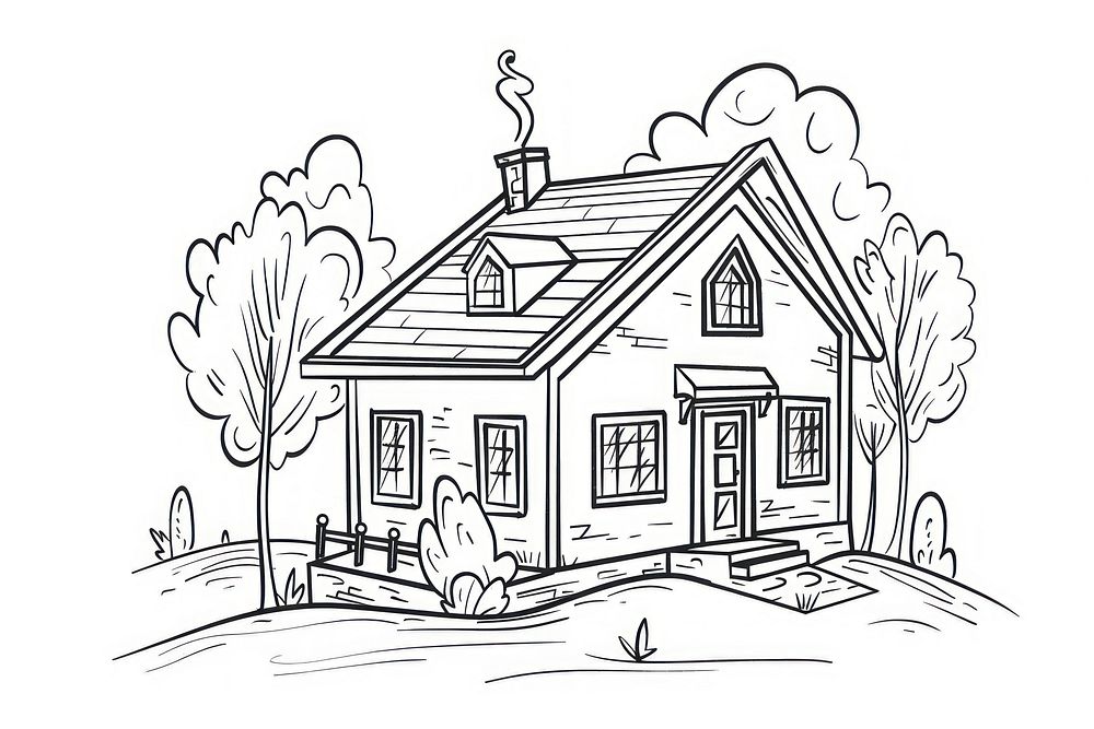 House drawing sketch house.