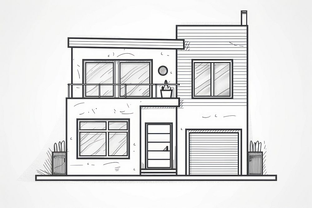 House drawing sketch diagram.
