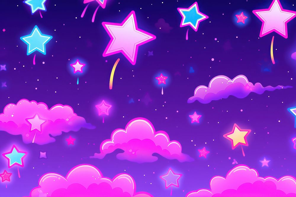 Little stars clound purple backgrounds.