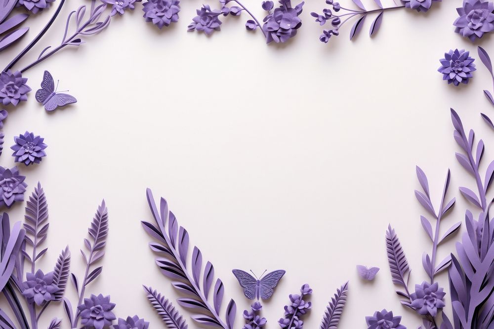 Lavender floral border backgrounds flower purple.