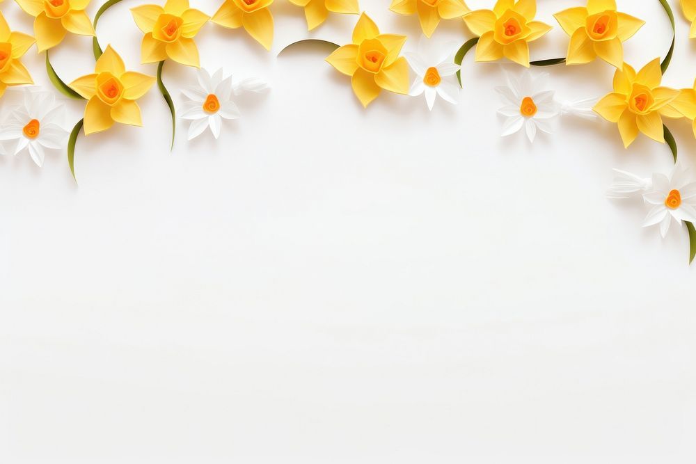 Narcissus floral border backgrounds flower petal.