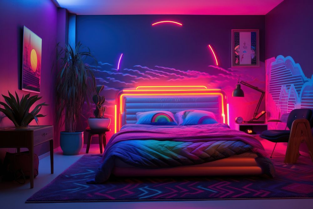 Japan style bed room furniture bedroom purple.