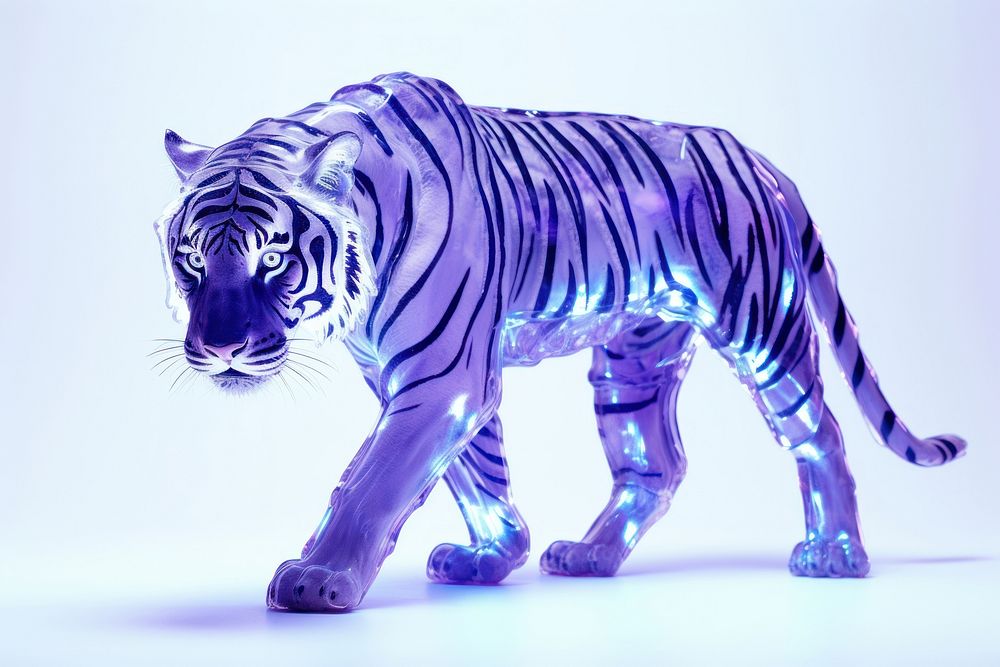 Neon tiger wildlife animal mammal.