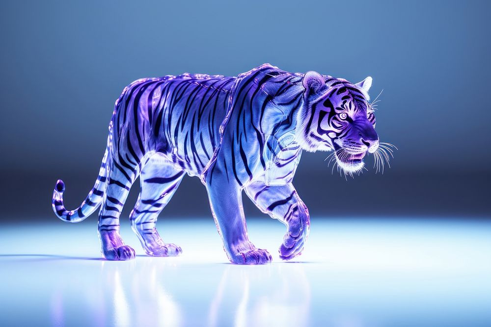 Neon tiger wildlife animal mammal. | Premium Photo Illustration - rawpixel